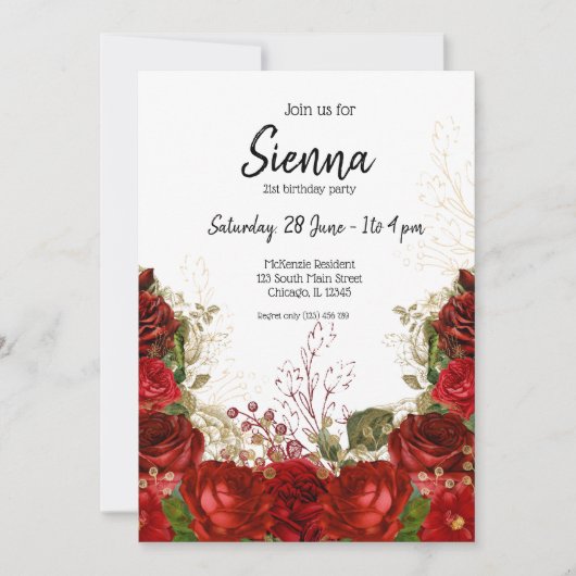Invitation Fleurs glam chic modernes pour toutes les occasion (Devant)