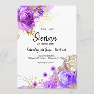 Invitation Fleurs Glamour Moderne pour toutes les occasions