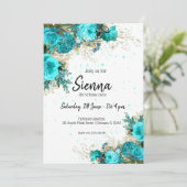 Invitation Fleurs Glamour Moderne pour toutes les occasions (Debout devant)