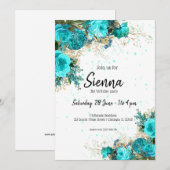 Invitation Fleurs Glamour Moderne pour toutes les occasions (Devant / Derrière)