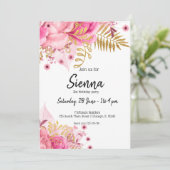 Invitation Fleurs Glamour Modernes pour toutes les occasions (Debout devant)