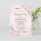 Invitation Fleurs Gold Frame Rose Roses Retraite (Debout devant)