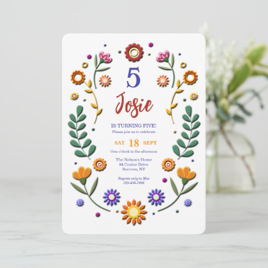 Invitation Fleurs gonflées (Debout devant)