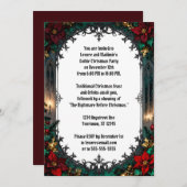 Invitation Fleurs gothiques et fête de Noël (Devant / Derrière)