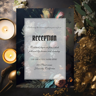 Invitation Fleurs gothiques vintage sombres et lunaires