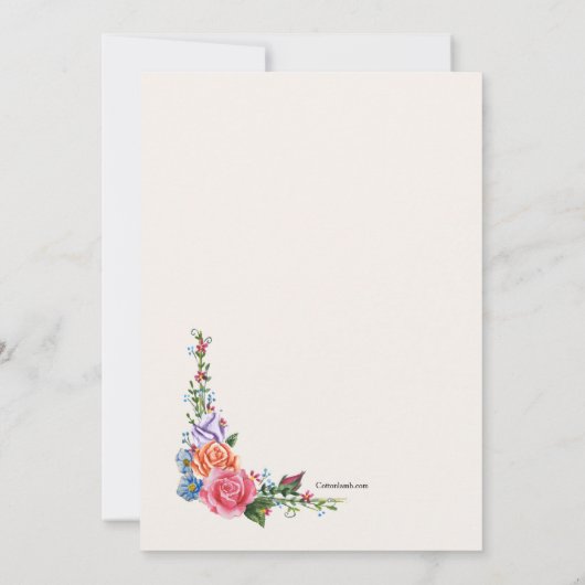 Invitation Fleurs Héritiers (Dos)