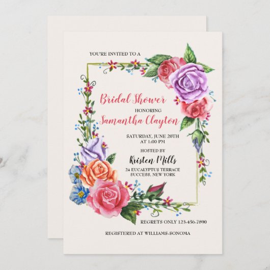 Invitation Fleurs Héritiers (Devant / Derrière)