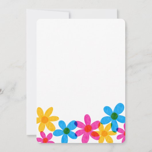 Invitation Fleurs hippies brillantes et audacieuses Mariage d (Dos)