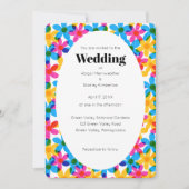 Invitation Fleurs hippies brillantes et audacieuses Mariage d (Devant)