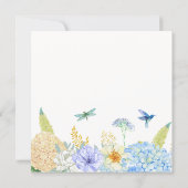 Invitation Fleurs Hydrangea Oiseau papillon anniversaire (Dos)