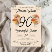 Invitation Fleurs intemporelles 90e anniversaire