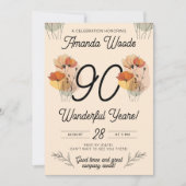 Invitation Fleurs intemporelles 90e anniversaire (Devant)