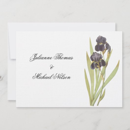 Invitation Fleurs Iris Violettes (Dos)