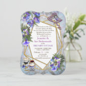 Invitation Fleurs Jakaranda géométriques Bridemaids (Debout devant)