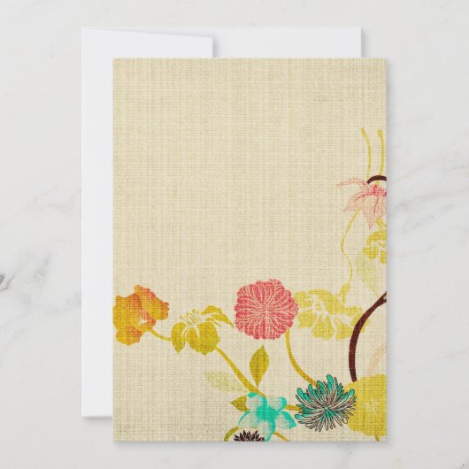Invitation fleurs japonaises vintage (Devant)