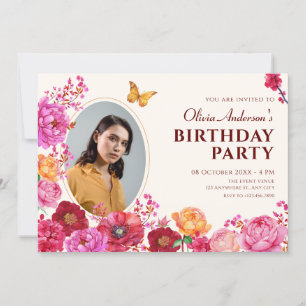 Invitation Fleurs jardin fleurir photo de printemps