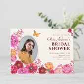 Invitation Fleurs jardin fleurir printemps photo nuptiale dou (Debout devant)