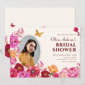 Invitation Fleurs jardin fleurir printemps photo nuptiale dou (Devant / Derrière)