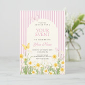 Invitation Fleurs jaune rose  (Debout devant)