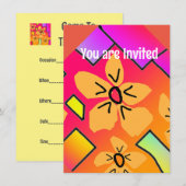 Invitation Fleurs Jaunes (Devant / Derrière)