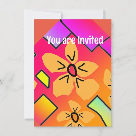 Invitation Fleurs Jaunes (Devant)