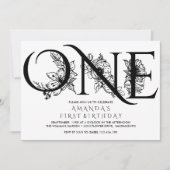 Invitation Fleurs jaunes | 1er anniversaire (Devant)