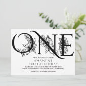 Invitation Fleurs jaunes | 1er anniversaire (Debout devant)