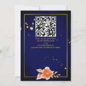 Invitation Fleurs jaunes bleues royales mariage de automne (Dos)