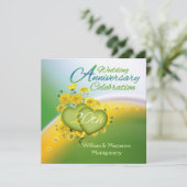 Invitation Fleurs Jaunes Coeurs 20e anniversaire fête (Debout devant)