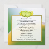 Invitation Fleurs Jaunes Coeurs 20e anniversaire fête (Dos)