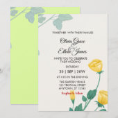 Invitation Fleurs Jaunes Conception Florale Mariage (Devant / Derrière)