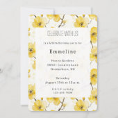 Invitation Fleurs Jaunes d'or Anniversaire (Devant)