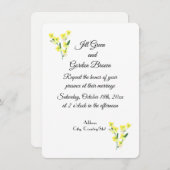 Invitation Fleurs Jaunes Douces (Devant / Derrière)