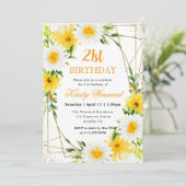 Invitation Fleurs jaunes et marguerites Gold Frame 21e annive (Debout devant)