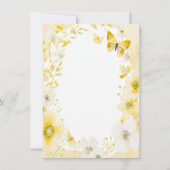 Invitation Fleurs jaunes et papillons blanc mariage (Devant)