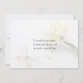 Invitation Fleurs jaunes pâles à la servante papillon (Dos)