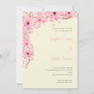 Invitation Fleurs Jaunes Romantiques Douces Mariage Jaune