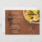 Invitation Fleurs Jaunes Rustiques Perles Quinceanera Grange (Devant)