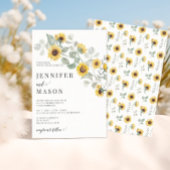 Invitation Fleurs Jaunes Rustiques Tournesol Jardin Mariage