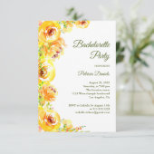 Invitation Fleurs jaunes. Soirée Bachelorette fleurie (Debout devant)