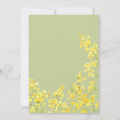 Invitation Fleurs jaunes sur Lime Vert Mariage religieux (Dos)