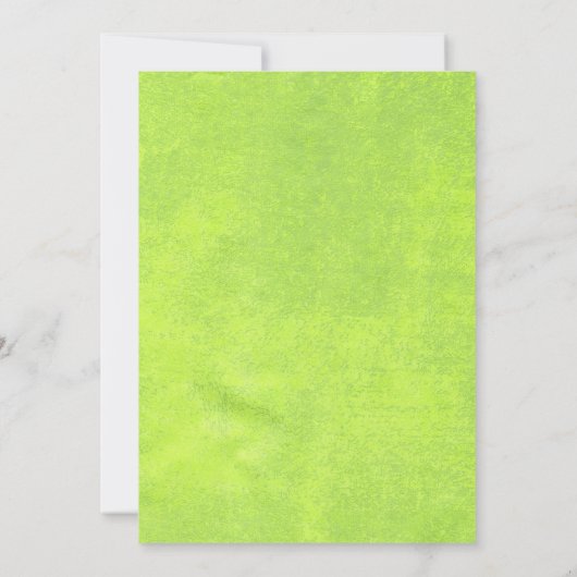 Invitation Fleurs jaunes sur Mariage vert Abstrait (Dos)