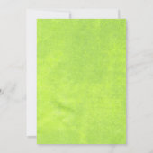 Invitation Fleurs jaunes sur Monogramme vert Abstrait (Dos)