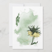 Invitation fleurs jaunes verdure mariage (Dos)