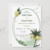 Invitation fleurs jaunes verdure mariage (Devant)