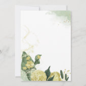 Invitation fleurs jaunes verdure mariage (Dos)