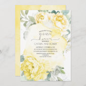 Invitation Fleurs Jaunes Vert Élégant Dîner De Répétition (Devant / Derrière)