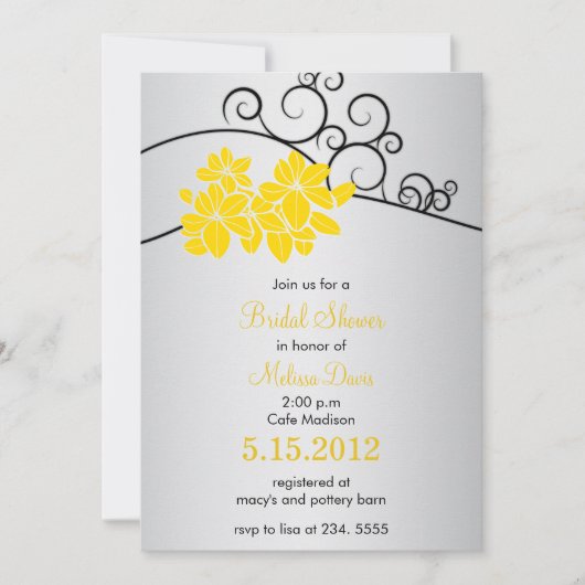 Invitation Fleurs Joyeuses - Floral douche nuptiale customisé (Devant)