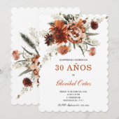 Invitation Fleurs Joyeux Anniversaire 30 Ans (Devant / Derrière)