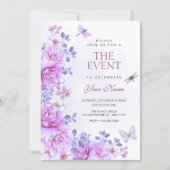 Invitation Fleurs libellule (Devant)